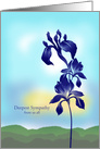 Sympathy From Us All, with Purple Flowers card