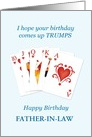 Add a Relative, Father-in-Law,Birthday, Hearts Trumps Whist card