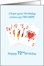 72nd Birthday, Hearts Trumps Whist card