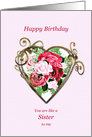 Like A Sister Birthday Antique Painted Roses card