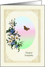 Deepest Sympathy, Flowers and Butterfly card