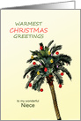 Niece Warmest Christmas Greetings Palm Tree card