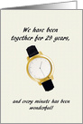 29th Wedding Anniversary Spouse Wrist Watch Every Wonderful Minute card
