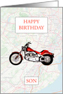 Son Birthday with Map and Motorbike card