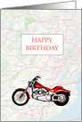 Birthday with Map and Motorbike card