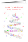 Son Sheet Music with a Stave Christmas card