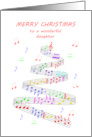 Daughter Sheet Music with a Stave Christmas card