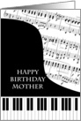 Mother Piano and Music Birthday card