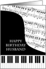 Husband Piano and Music Birthday card