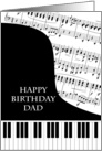 Dad Piano and Music Birthday card