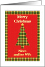 Niece and her Wife Tartan Christmas Tree card