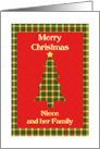 Niece and her Family Tartan Christmas Tree card