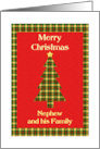 Nephew and his Family Tartan Christmas Tree card