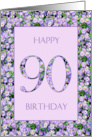 90th Birthday Purple Daisies card