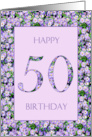 50th Birthday Purple Daisies card