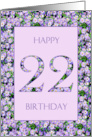 22nd Birthday Purple Daisies card