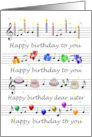 Sister Funny Happy Birthday Song Sheet Music card