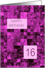 16th Birthday Pink Pattern card