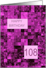 108th Birthday Pink Pattern card