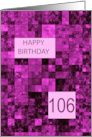 106th Birthday Pink Pattern card