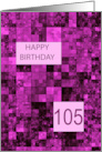 105th Birthday Pink Pattern card