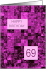 69th Birthday Pink Pattern card