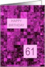 61st Birthday Pink Pattern card