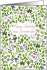 Grandmother Birthday Scattered Leaves card