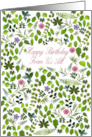 From Us All Birthday Scattered Leaves card