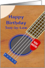 Son in Law Guitar Player Birthday Plectrum Tucked into Strings card