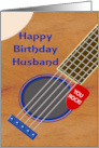 Husband Guitar Player Birthday Plectrum Tucked into Strings card