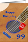 99th Birthday Guitar Player Plectrum Tucked into Strings card