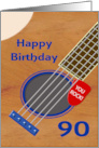 90th Birthday Guitar Player Plectrum Tucked into Strings card