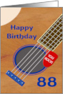 88th Birthday Guitar Player Plectrum Tucked into Strings card