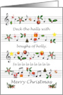 Fun Christmas Sheet Music Deck The Halls card