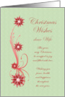 Wife Christmas Wishes Scrolling Flowers card