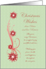 Sister and Partner Christmas Wishes Scrolling Flowers card