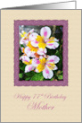 Mother 77th Birthday Alstroemeria Flowers in the Rain card