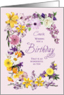 Cousin Birthday Flower Frame Assorted Garden Blooms card