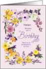 Add a Name Helen Birthday Flower Frame Assorted Garden Blooms card