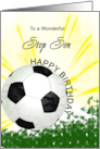 Step Son Birthday Soccer Ball card