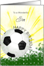 Son Birthday Soccer Ball card