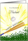 Husband Birthday Baseball Bat Hitting a Ball card