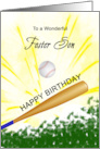 Foster Son Birthday Baseball Bat Hitting a Ball card