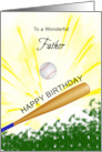 Father Birthday Baseball Bat Hitting a Ball card