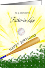 Father in Law Birthday Baseball Bat Hitting a Ball card