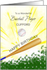 Add A Name Birthday Baseball Bat Hitting a Ball for Clifford card