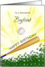 Boyfriend Birthday Baseball Bat Hitting a Ball card