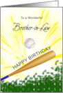 Brother in Law Birthday Baseball Bat Hitting a Ball card