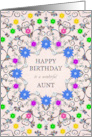 Aunt Abstract Flowers Birthday card